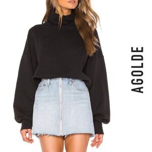 NEW Agolde Balloon Sleeve Turtleneck Sweatshirt Sweater